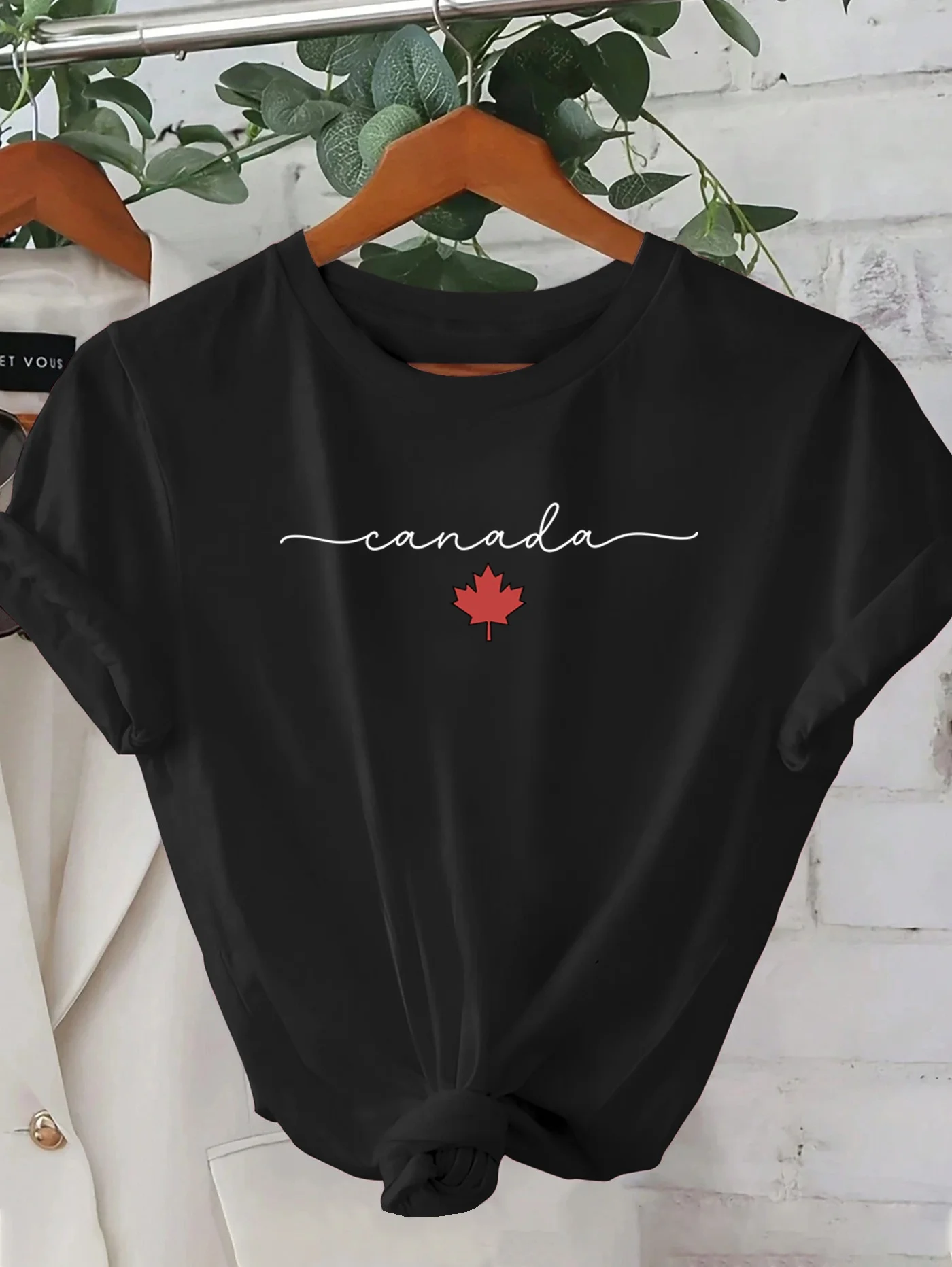 Summer Clothing Women Canada - T-shirt da donna stampata con foglie