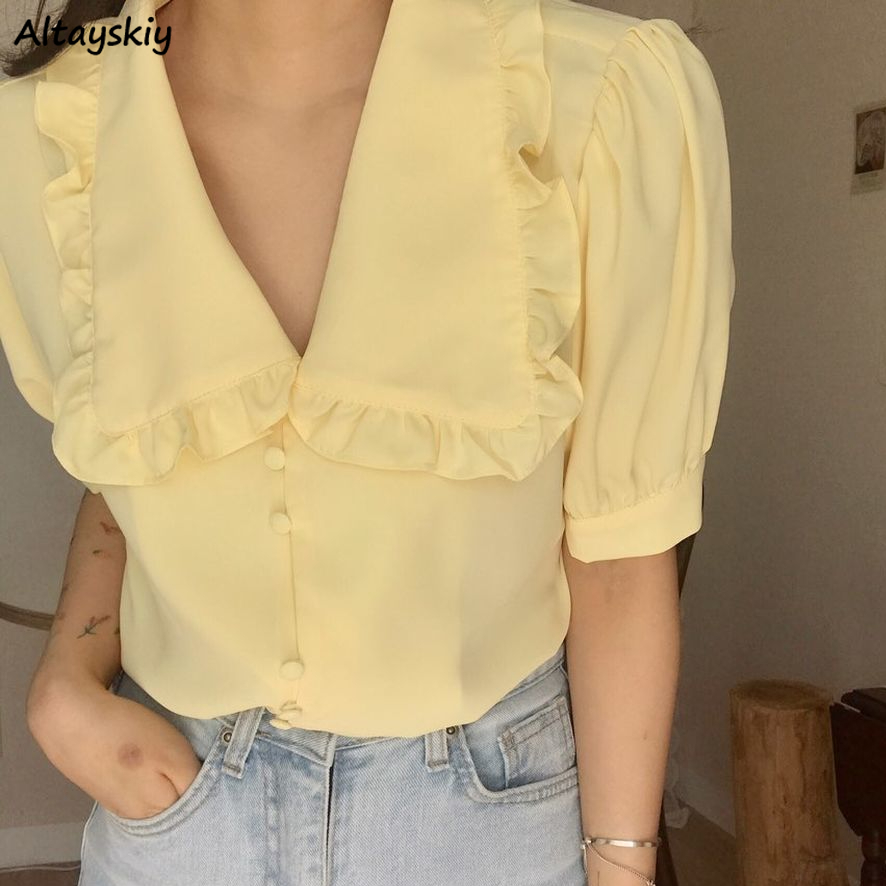 Camicette da donna Solid Ruffl - Summer Clothing Teens recensione e prezzo