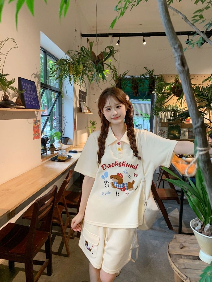 Polo stile giapponese con cane - Japan Summer Clothing Women recensione e prezzo